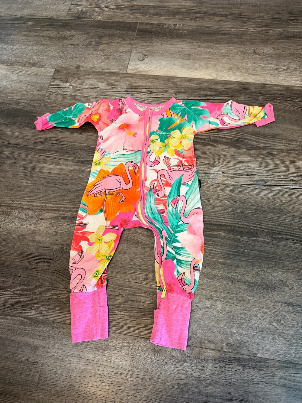 Bonds Kids Flamingo Print One-Piece Romper - Pink Tropical